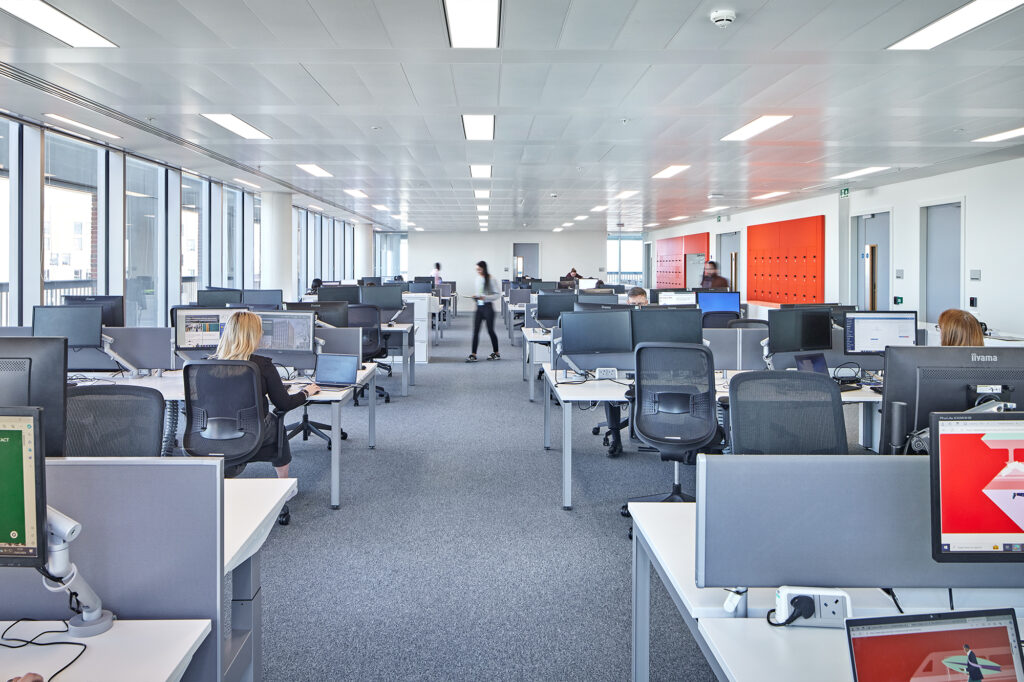 Office space with people working at ONE Friargate offices