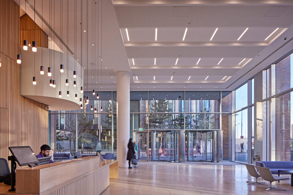 Ground floor reception of ONE Friargate offices Coventry